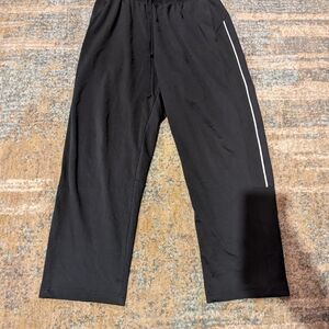 Athletic Works Men's Black Joggers with White Stripe